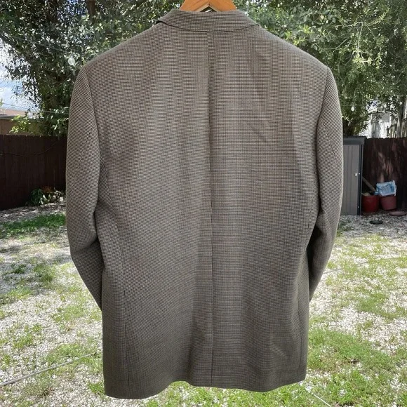 VTG Gianfranco Ruffini Italy Men's 42R Wool Houndstooth Blazer Jacket Sport Coat - Picture 4 of 13